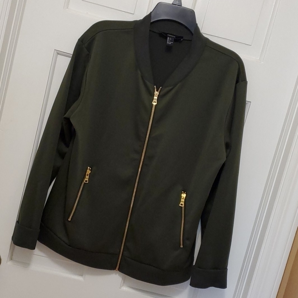 Forever 21 Hunter Green baseball style jac…